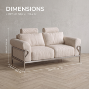 Wiageot two-seat sofa dimensions
