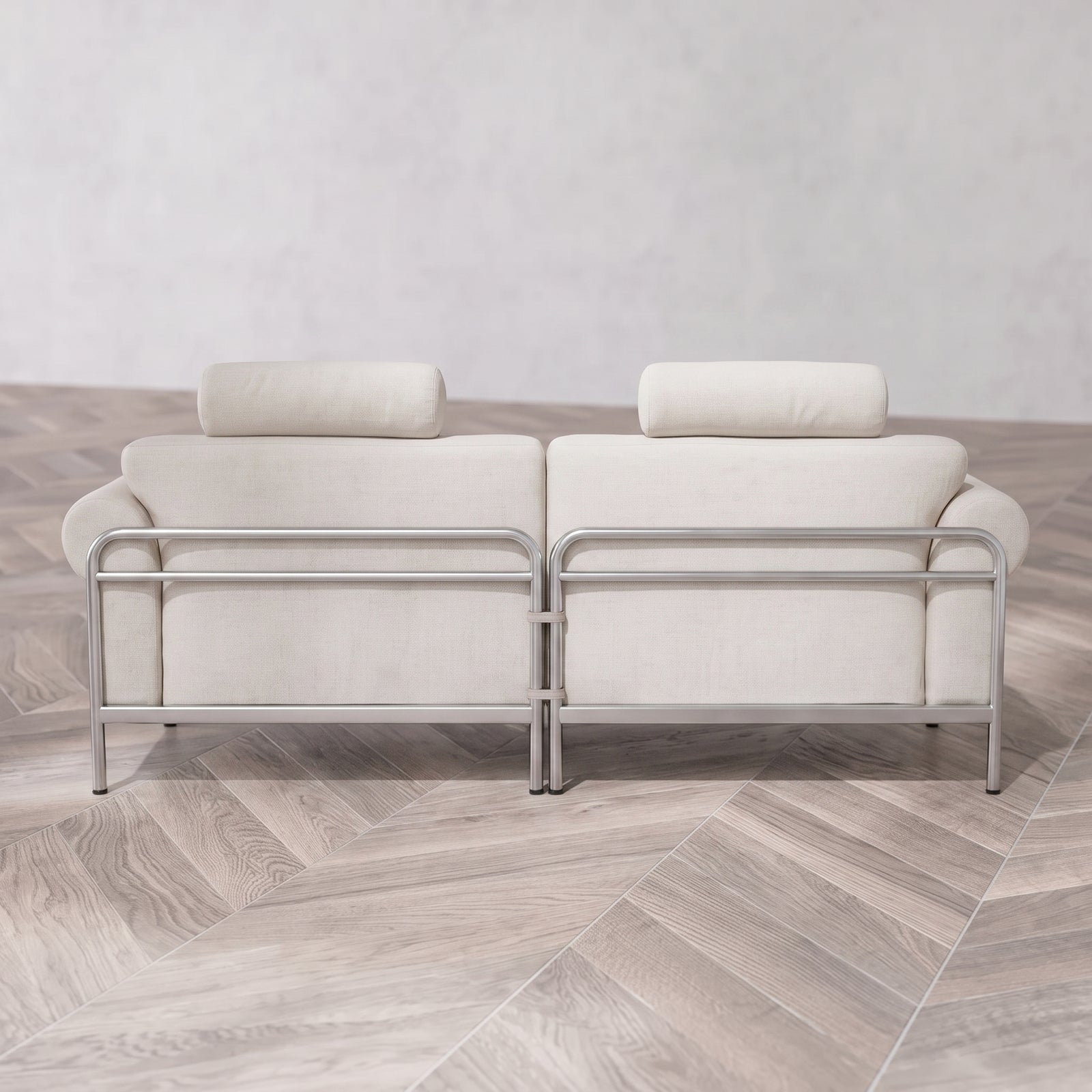 Wiageot polished stainless steel sofa frame