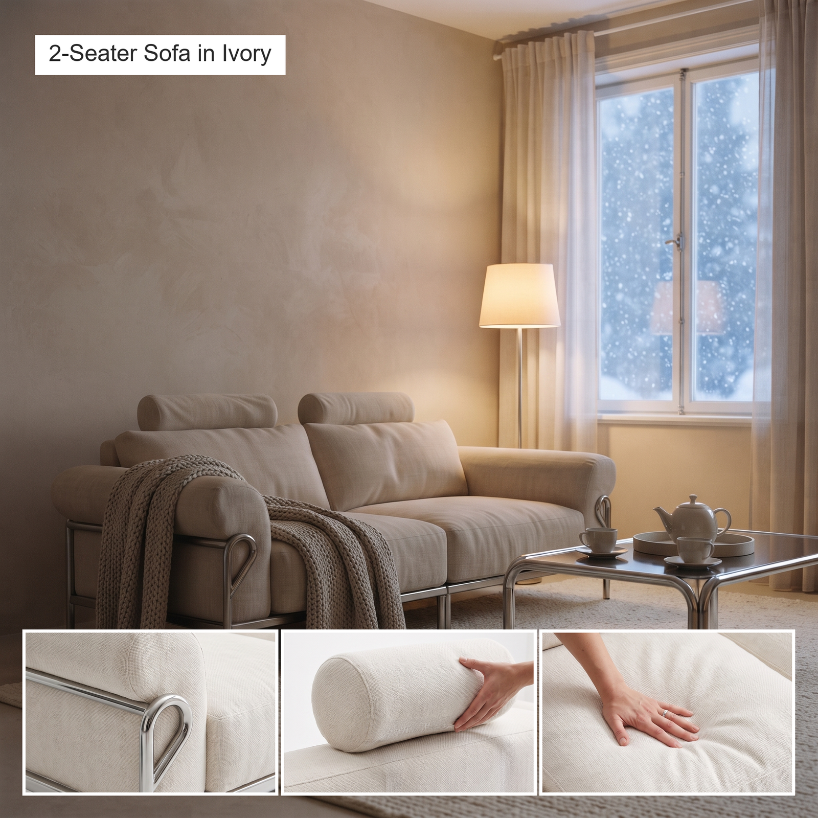 Wiageot Cloud Modular Sofa in an ivory living room
