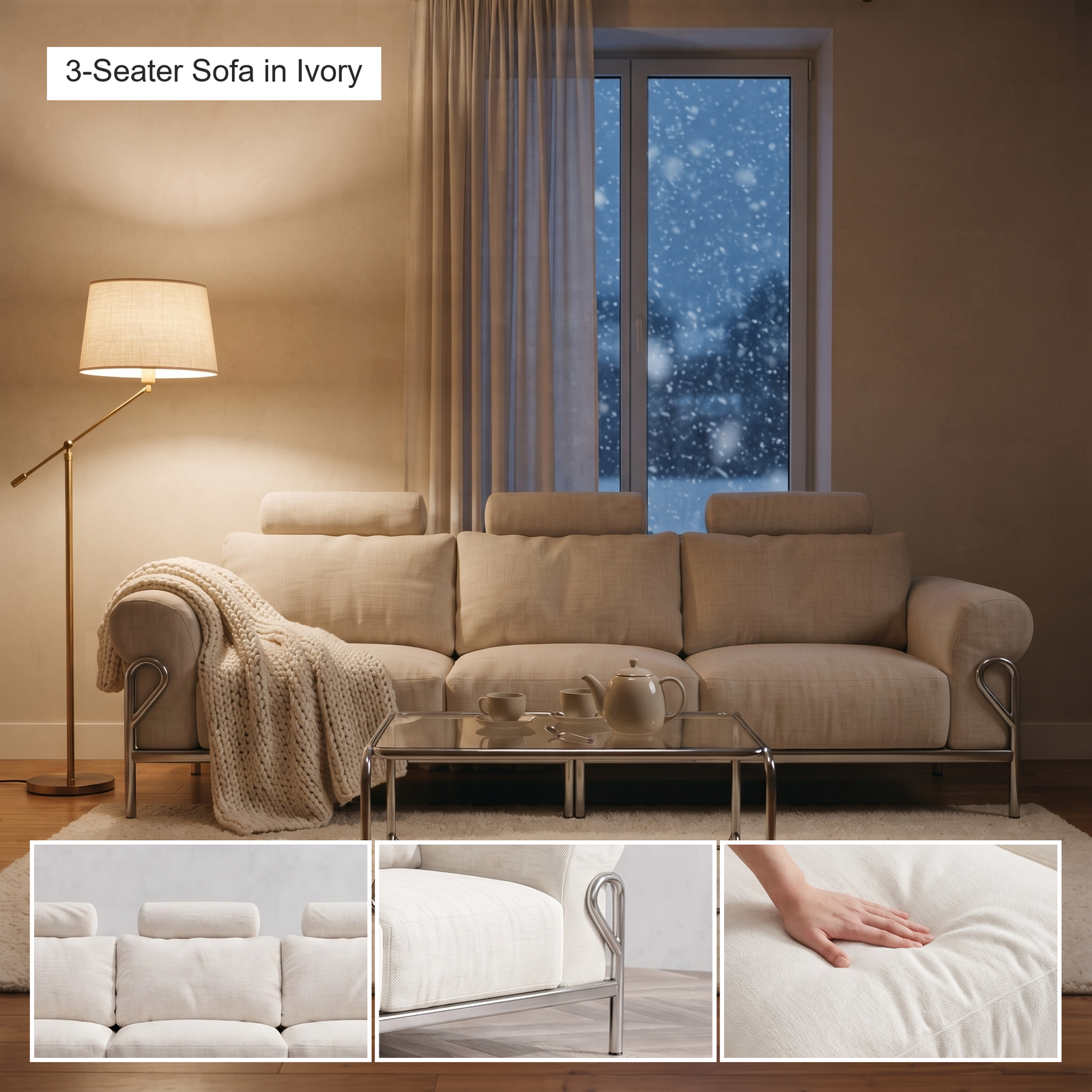 Wiageot Cloud 3 Seat Sofa product detail 8