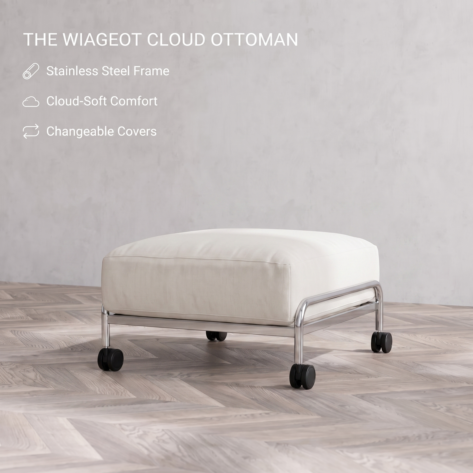 Wiageot Cloud Mobile Ottoman product detail 2