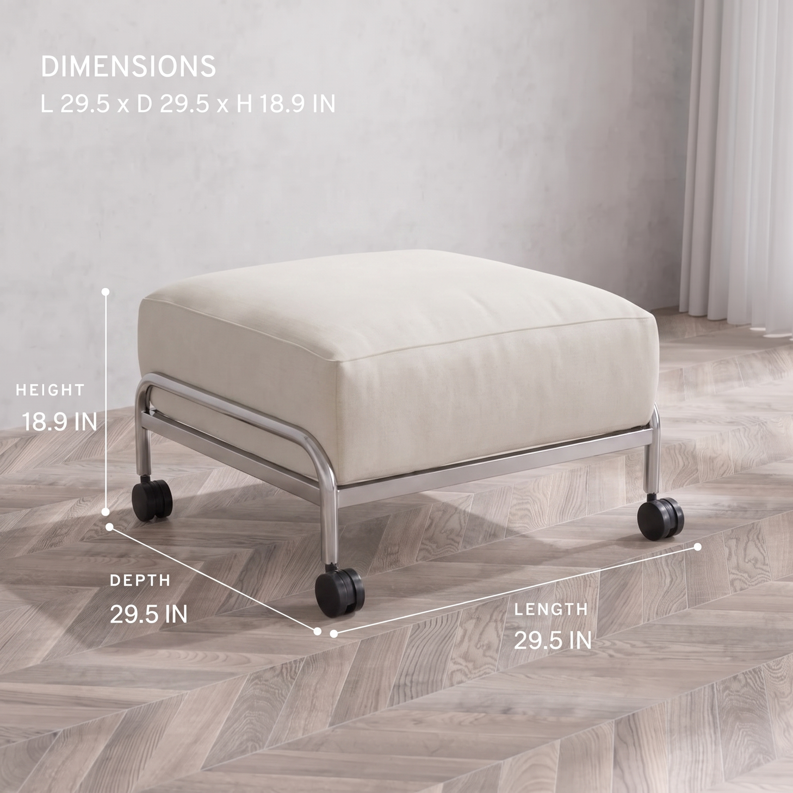 Wiageot Cloud Mobile Ottoman product detail 5